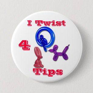 balloon_animals, I Twist, 4, Tips 7.5 Cm Round Badge