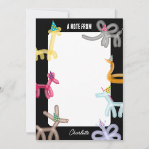 Balloon Animals Kids Party Theme Card