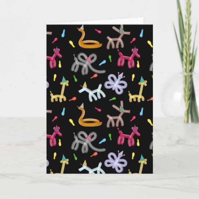 Balloon Animals Kids Party Theme Card (Front)