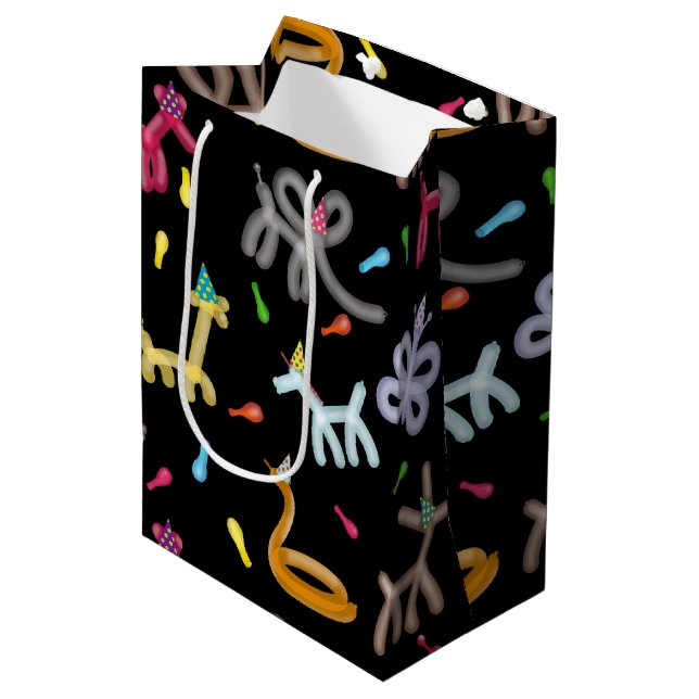 Balloon Animals Kids Party Theme Medium Gift Bag (Front Angled)