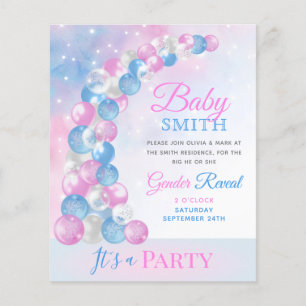 Balloon Arch Baby Gender Reveal Invitation