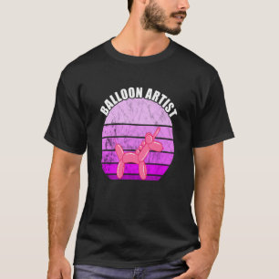 Balloon Artist Vintage Sunset Balloon Animal Ballo T-Shirt