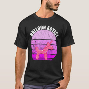 Balloon Artist Vintage Sunset Balloon Animal Ballo T-Shirt