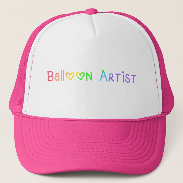 Balloon Artist with Rainbow Letters Trucker Hat (Front)