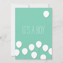 Balloon Baby Boy Invitation