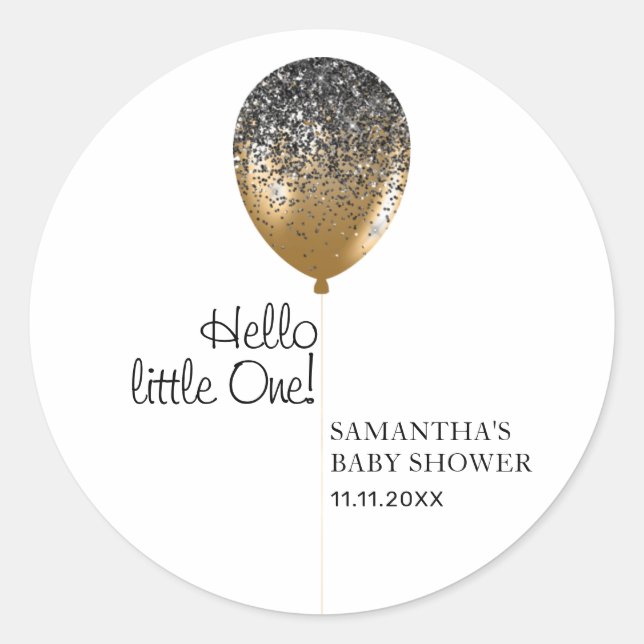 Balloon Baby Shower Celebration Classic Round Sticker (Front)