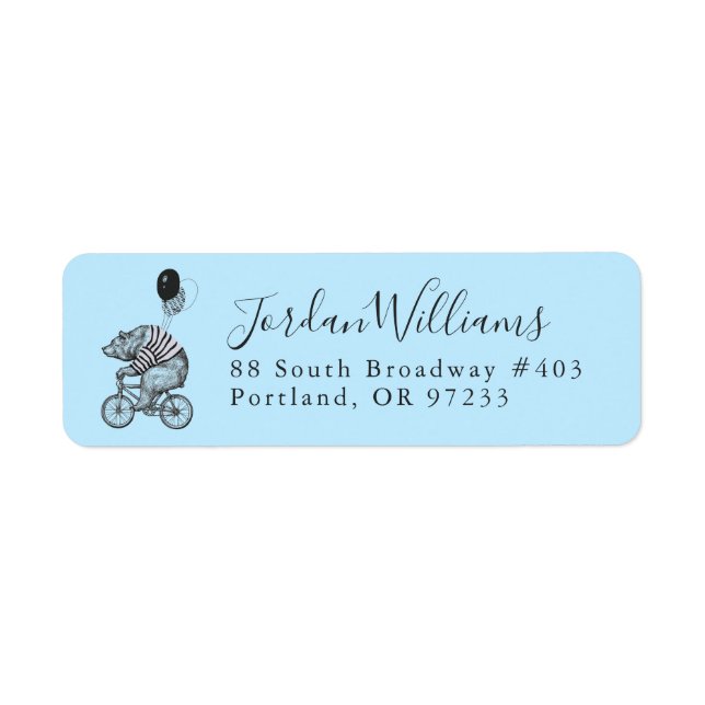 Balloon Bicycle Bear | Add Your Name (Front)