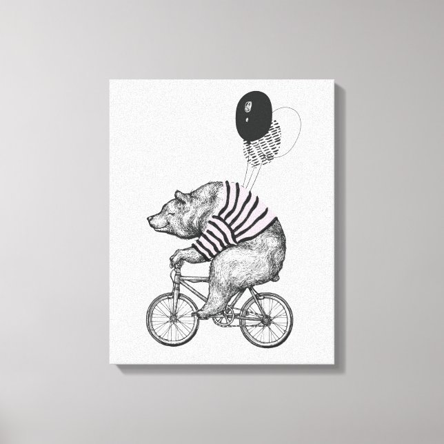 Balloon Bicycle Bear Canvas Print (Front)