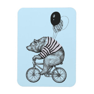 Balloon Bicycle Bear Magnet