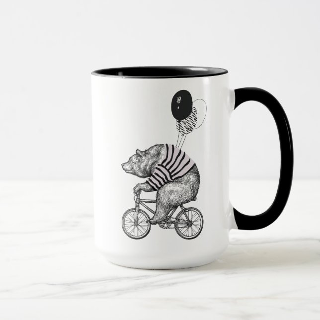 Balloon Bicycle Bear Mug (Right)