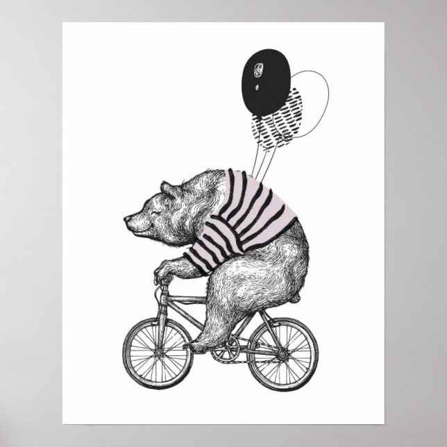 Balloon Bicycle Bear Poster (Front)