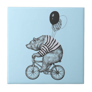 Balloon Bicycle Bear Tile