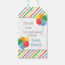Balloon Birthday Favour Tags for Classic Party