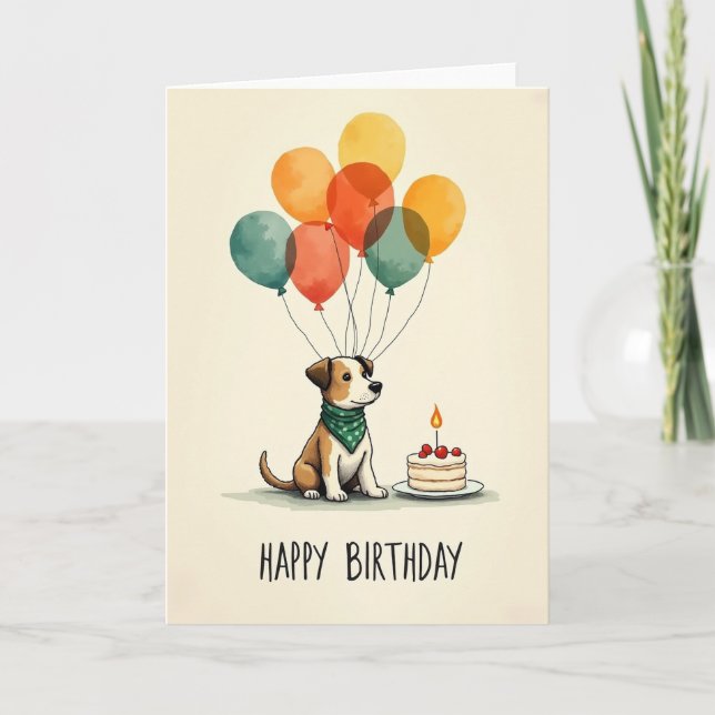 Balloon Birthday Friend Card (Front)