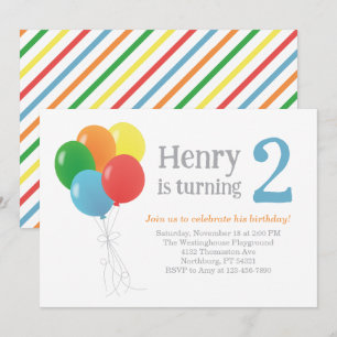 Balloon Birthday Invitation for Classic Party
