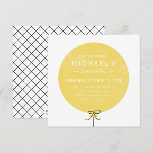 Balloon Birthday Invitation - Lemon