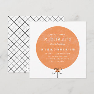 Balloon Birthday Invitation - Orange