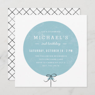 Balloon Birthday Invitation - Sky