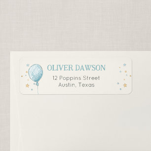 Balloon Birthday Personalised Return Address Label