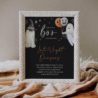 Balloon Black Watercolor Late Night Diapers Sign