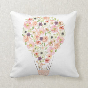 Balloon Boho Woodland Deer Nursery Floral Pillow