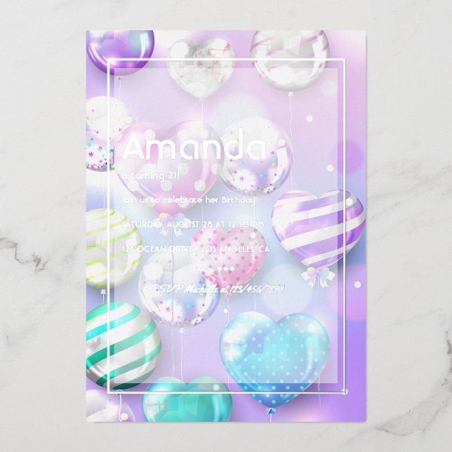 Balloon Bokeh Birthday Party (Front)