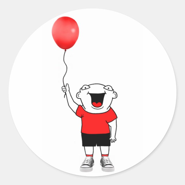Balloon Boy Classic Round Sticker (Front)