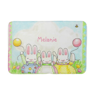 Balloon bunnies bathmat