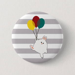 Balloon Bunny 6 Cm Round Badge