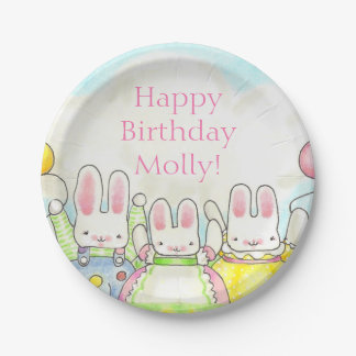 Balloon  Bunny Paper Plates