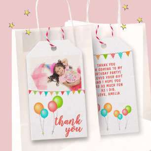 Balloon Bunting Flags Thank you Birthday Photo  Gift Tags