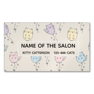 Balloon Cat Pattern Quirky Animal Business Card