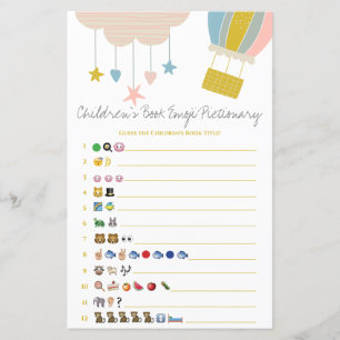 Balloon Children's Book Emoji Baby Shower Game