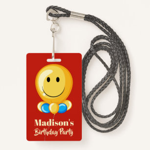 Balloon custom text & colour party badge ID badge