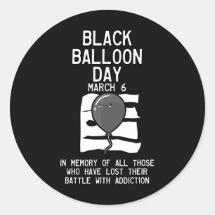 Balloon Day Overdose  Overdose Awareness Classic Round Sticker