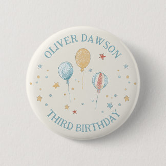 Balloon Daydream Kid's Birthday Guest Pin Badge