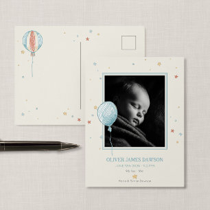 Balloon Daydream New Baby Announcement Postcard