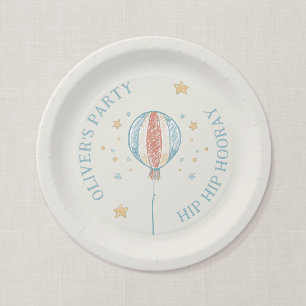 Balloon Daydream Personalised Birthday Party Plate