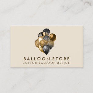 Balloon Decor ivory brown Party Business Card