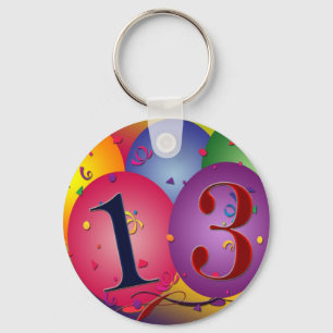 Balloon Decorations for 13th birthday Key Ring