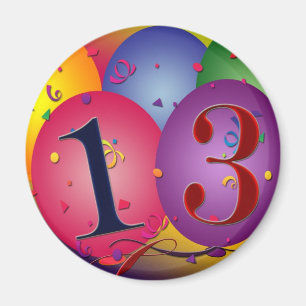 Balloon Decorations for 13th birthday Magnet