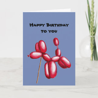 Balloon dog birthday card