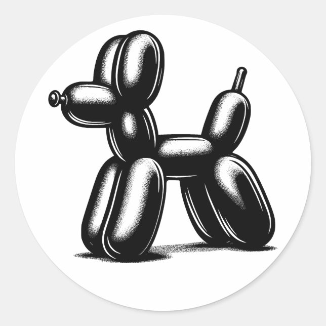 Balloon Dog Classic Round Sticker (Front)