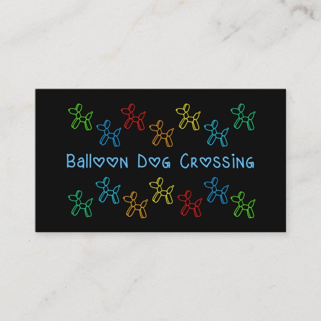 Balloon Dog Crossing Business Cards (Front)