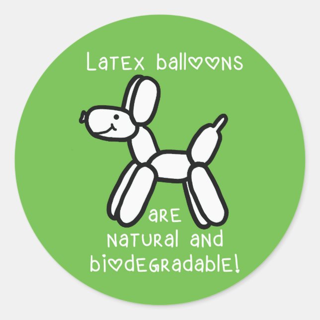 Balloon Dog Latex is Natural Stickers (Front)