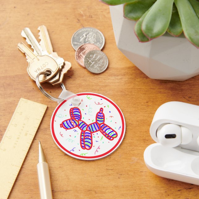 Balloon Dog Party Key Ring (Desk)