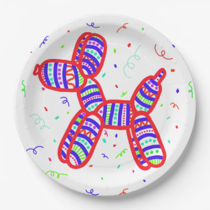 Balloon Dog Party Paper Plates