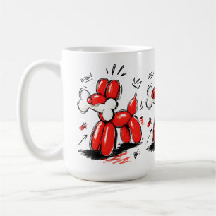Balloon Dog Woof Red Pop Art Illustration Coffee Mug