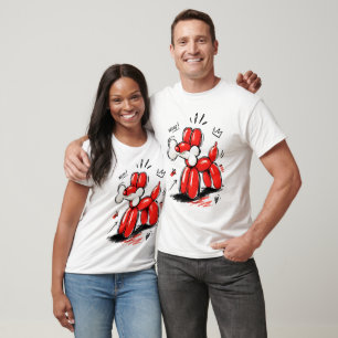 Balloon Dog Woof Red Pop Art Illustration T-Shirt