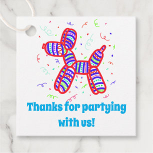 Balloon Dogs Party Favour Tags